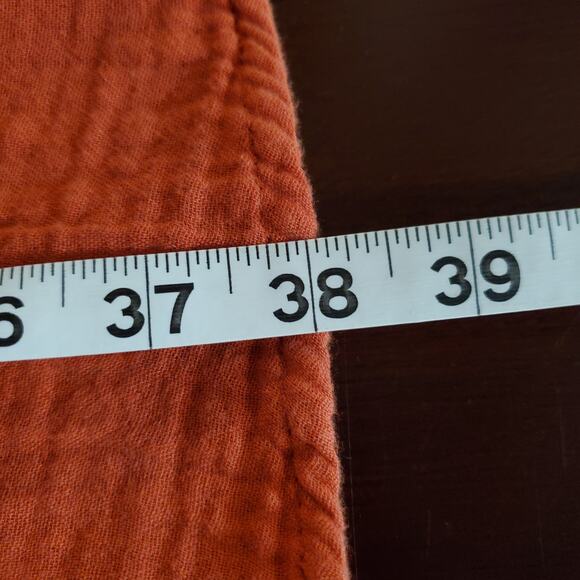 Old Navy Crinkle Gauze Flutter Sleeve Mini Swing Dress 2X Burnt Orange Pockets - Picture 12 of 12